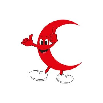 RED CRESCENT MASCOT Stock Illustration