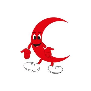 RED CRESCENT MASCOT Stock Illustration