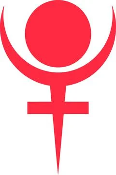 Red Crescent Moon Symbol with Circle and Horizontal Bar Ilustración de archivo