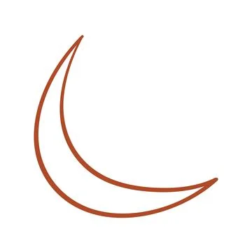 Red crescent shape on white background 스톡 일러스트