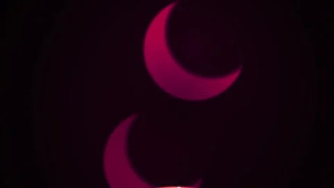 Red crescent shapes on black background. Stock Footage 336255573