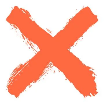 Red criss cross brushstroke delete sign Stock Illustration