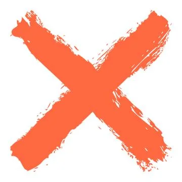 Red criss cross brushstroke delete sign Stock-Illustration