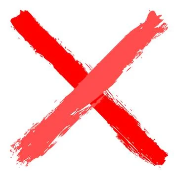 Red criss cross brushstroke delete sign Stock-Illustration