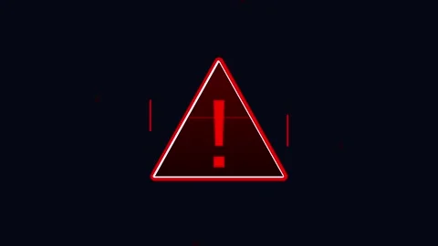 Red critical alert flashing on digital screen indicating emergency system Video stock 345952731