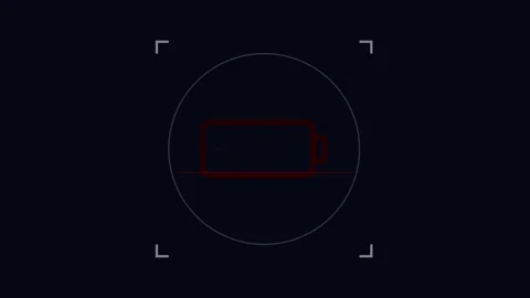 Red critical alert warning system on minimalist dark background Stock Footage 345954754