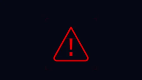 Red critical error message appearing on a digital screen indicating a severe Video stock 345952737