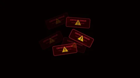 Red critical error message. Critical Error Notification Windows on Black Stock Footage 339043382