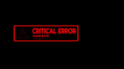 Red critical error message flashing on computer screen with code in background.  Stock Footage 316158737