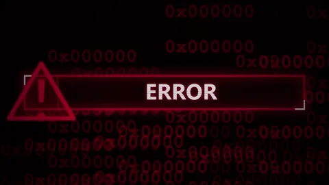 Red critical error message with hexadecimal background Stock Footage 339043461