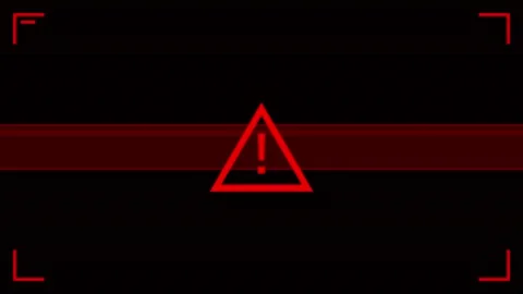 Red critical error message indicating system failure and software crash on a Stock Footage 345952759