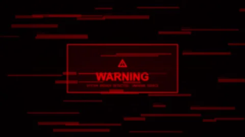 Red critical. Red system breach warning message on digital glitch background Stock Footage 339045771