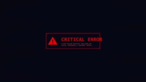 Red critical warning signal on digital screen interface representing high Stock Footage 346509834