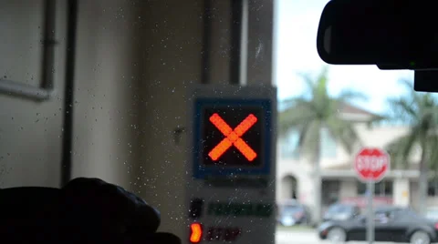 Red cross and stop sign interior of carwash miami 스톡 동영상 34631641
