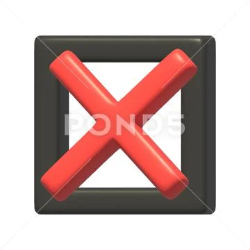 Red cross in the black square sign icon virtual modern 3d render shiny glossy te PSD Template