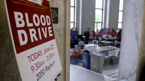 Red Cross Blood Drive for Representative Scalise Establishing Shot Vídeos de archivo 84158155