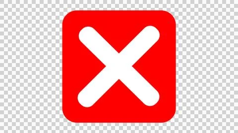 Red Cross Cancel Icon – Error, Rejection, Decline, Wrong Symbol, Negative Mark Stock Illustration