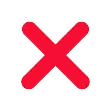 Red Cross Cancel Remove Icon Vector Stock Illustration