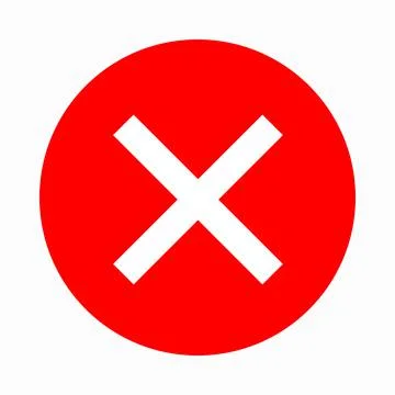 Red cross, check mark icon, simple style Stock Illustration