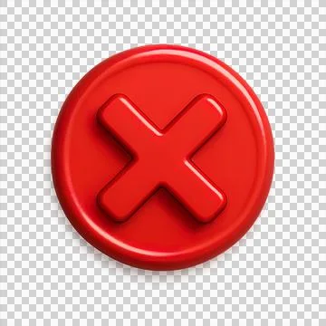 Red Cross Close Button 3D Icon Illustration Error Denied Wrong Symbol PNG Tr Stock Illustration