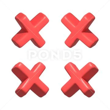 Red cross in different side virtual modern 3d render shiny glossy texture PSD Template