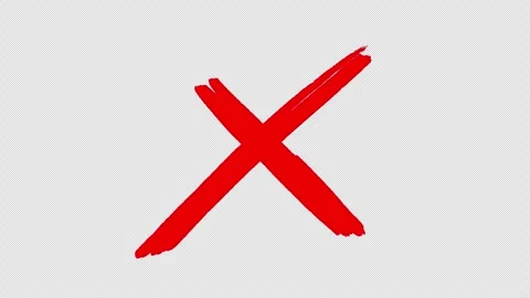 A red cross is drawn on a black screen. Stock Footage 303011265