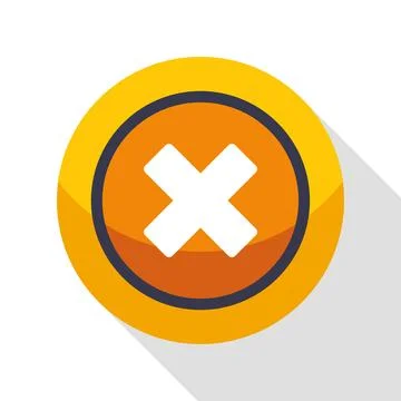 Red cross error symbol icon for refusal Stock Illustration