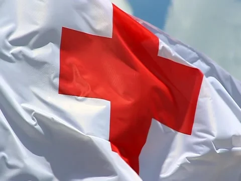 Red cross flag Stock Footage 51512925