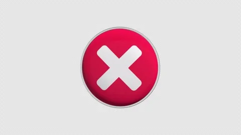 Red Cross Icon Loop. Incorrect Symbol. Alpha Channel 4K Stock Footage 304885049