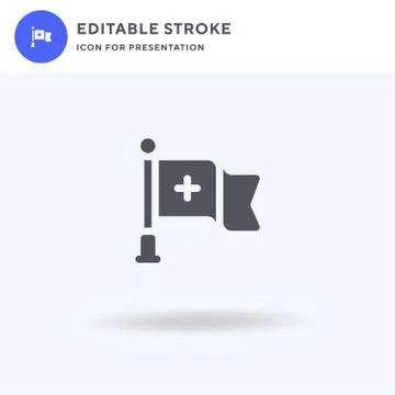 Red Cross icon vector, filled flat sign, solid pictogram isolated on white, logo イラスト素材