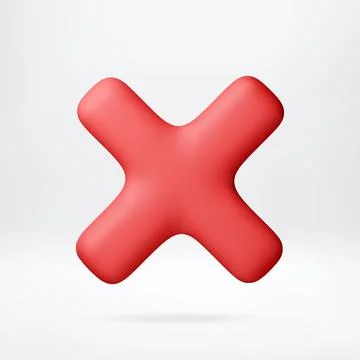 Red cross mark as a 3d icon Stock Illustration