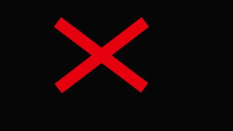 Red Cross Mark Animation black Screen Background. Red cross mark symbol app.. 스톡 동영상 337387896