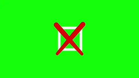 Red Cross Mark Animation in Checkbox on Green Screen Stock Footage 312416466