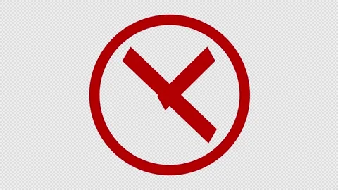Red cross mark animation on transparent background, error, negative feedback Stock Footage 337700830
