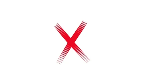 Red cross mark animation on white background. Video stock 336629627