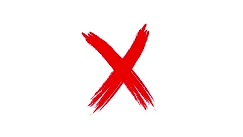 Red cross mark animation on white background. Vidéo 336629633