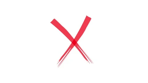 Red cross mark animation on white background. Vidéo 336629634