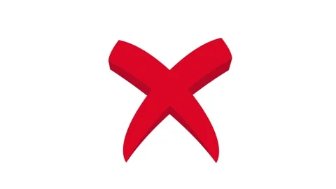 Red cross mark animation on white background. Vídeo Stock 336629642
