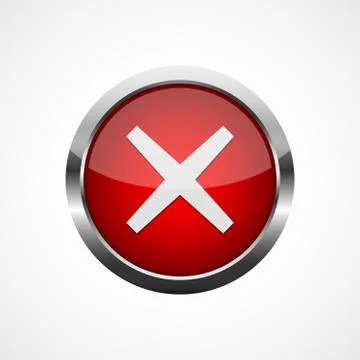 Red cross mark button. Vector illustration. Stock Illustration