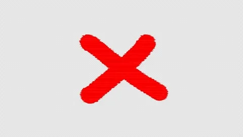 Red cross mark drawing with animation on white background Stock Footage 327631609