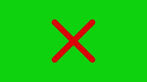 Red Cross Mark Drawing Animation, Wrong Symbol on Green Screen Stock Footage 327766491
