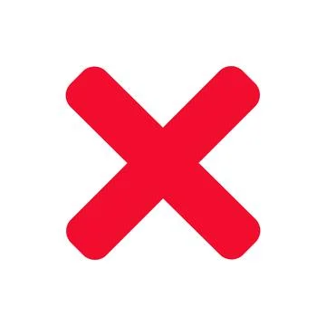 Red Cross Mark Flat Vector Icon Symbol Stock Illustration