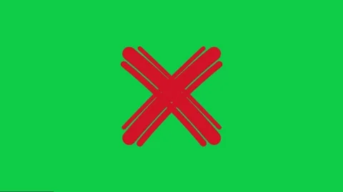 Red Cross Mark on Green Screen Background Simple Graphic. Stock Footage 331589964
