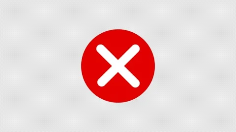 Red Cross Mark Icon Animation on Transparent Background with Alpha Channel Stock Footage 338168098