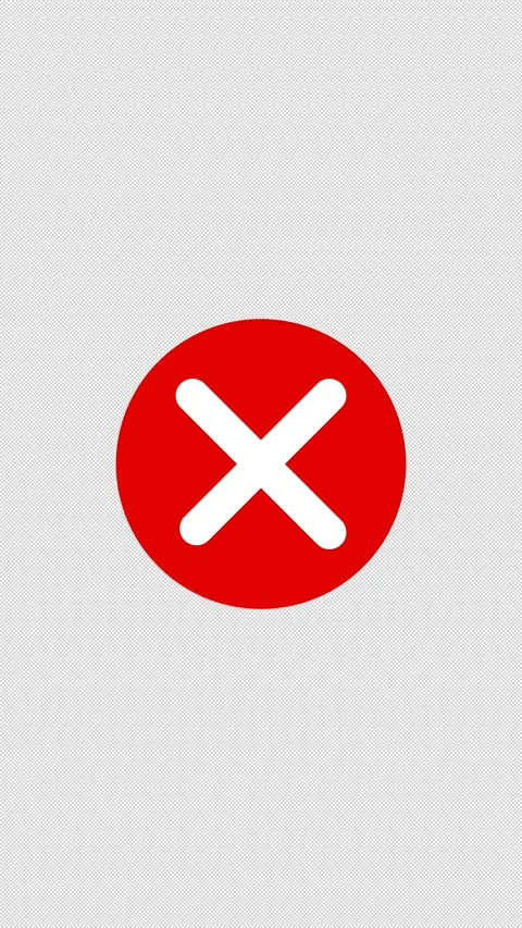 Red Cross Mark Icon Animation on Transparent Background with Alpha Channel Video stock 338168108