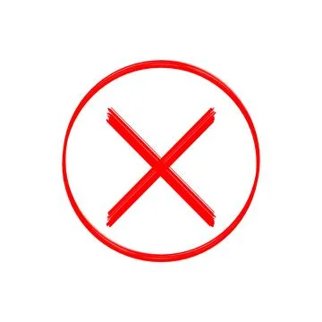 Red cross mark inside a red circle Stock Illustration