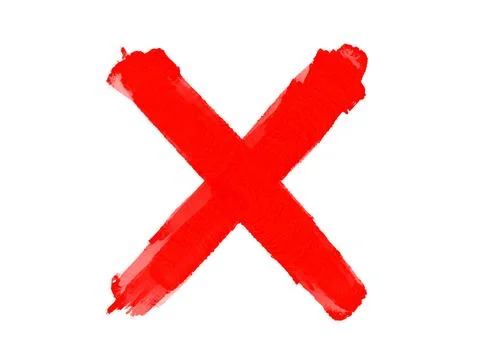 Red cross mark, painted X mark Stock Illustration