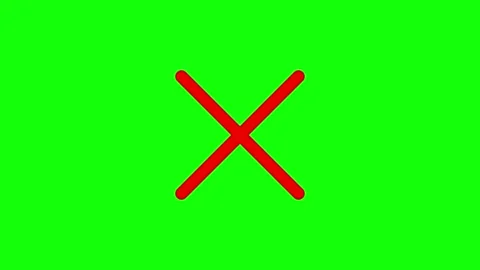 Red cross mark, Prohibition. Error. Green screen footage 4k animation Stock Footage 309527365