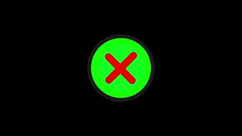 Red cross mark sign animation inside green circle on black screen. Stock Footage 337081712