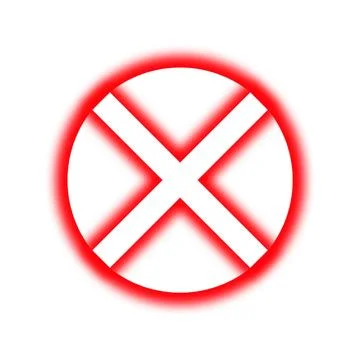 Red Cross Mark Symbol Inside Circle Isolated on White Background Stock Illustration